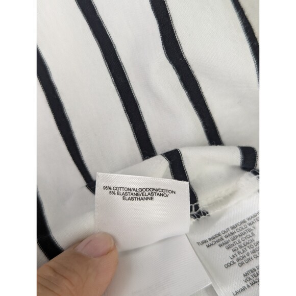 Anne Klein Sport Striped Scalloped T Shirt Womens Petite XL Nautical - Picture 7 of 8